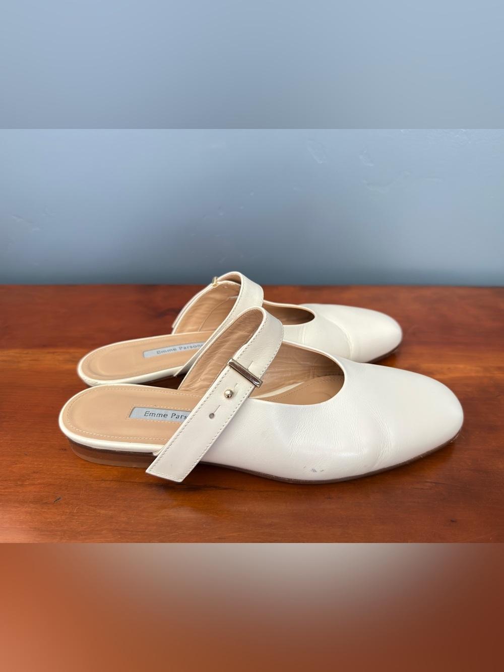 Emme Parsons Certo Mary Jane Mules 38 Cream